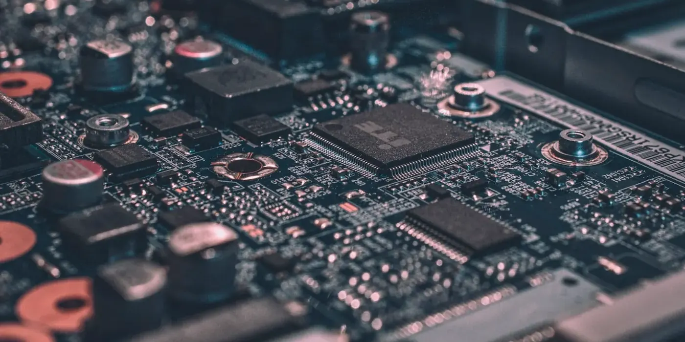Close-up of an AI processor and circuit board