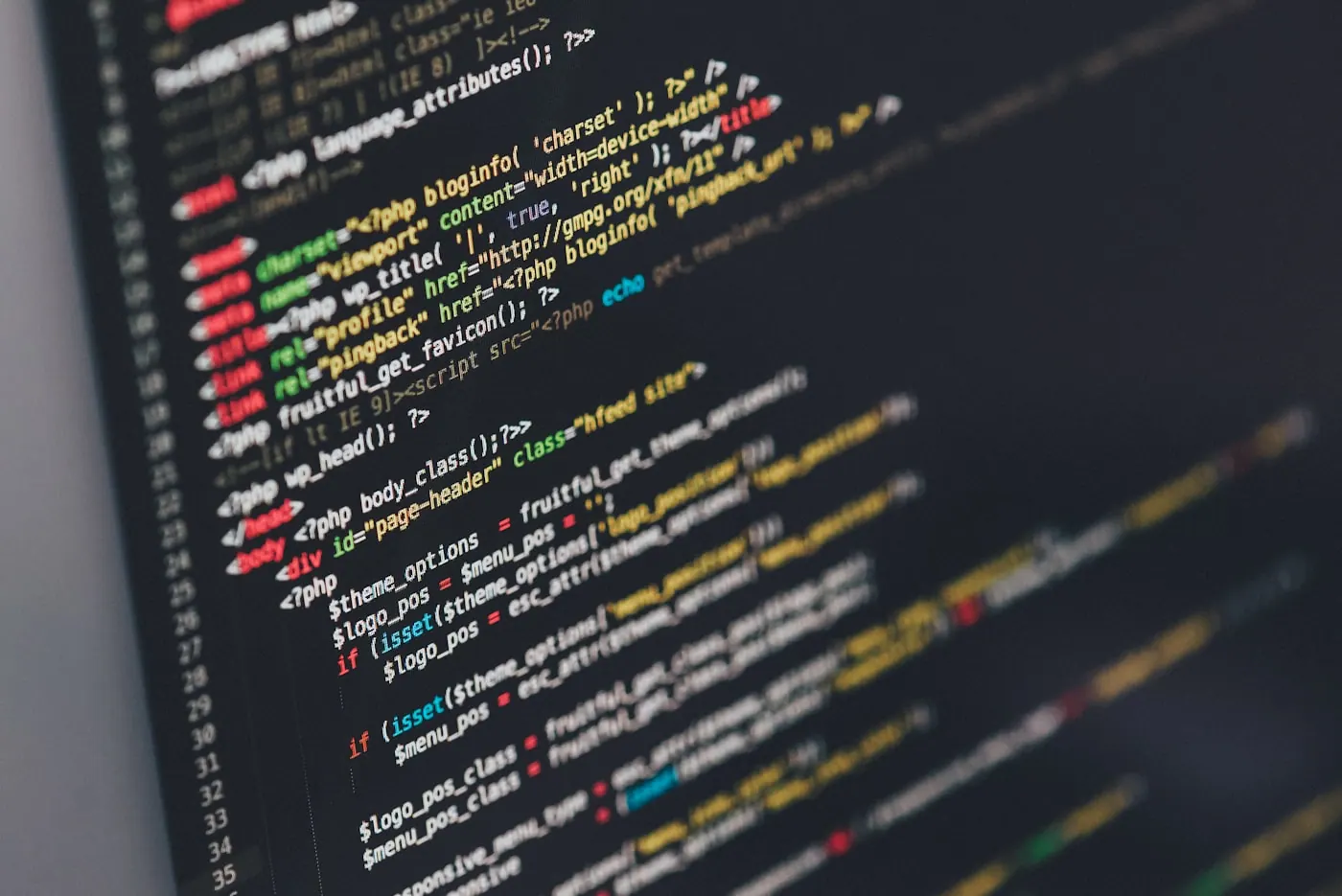 Close-up of programming code on a monitor
