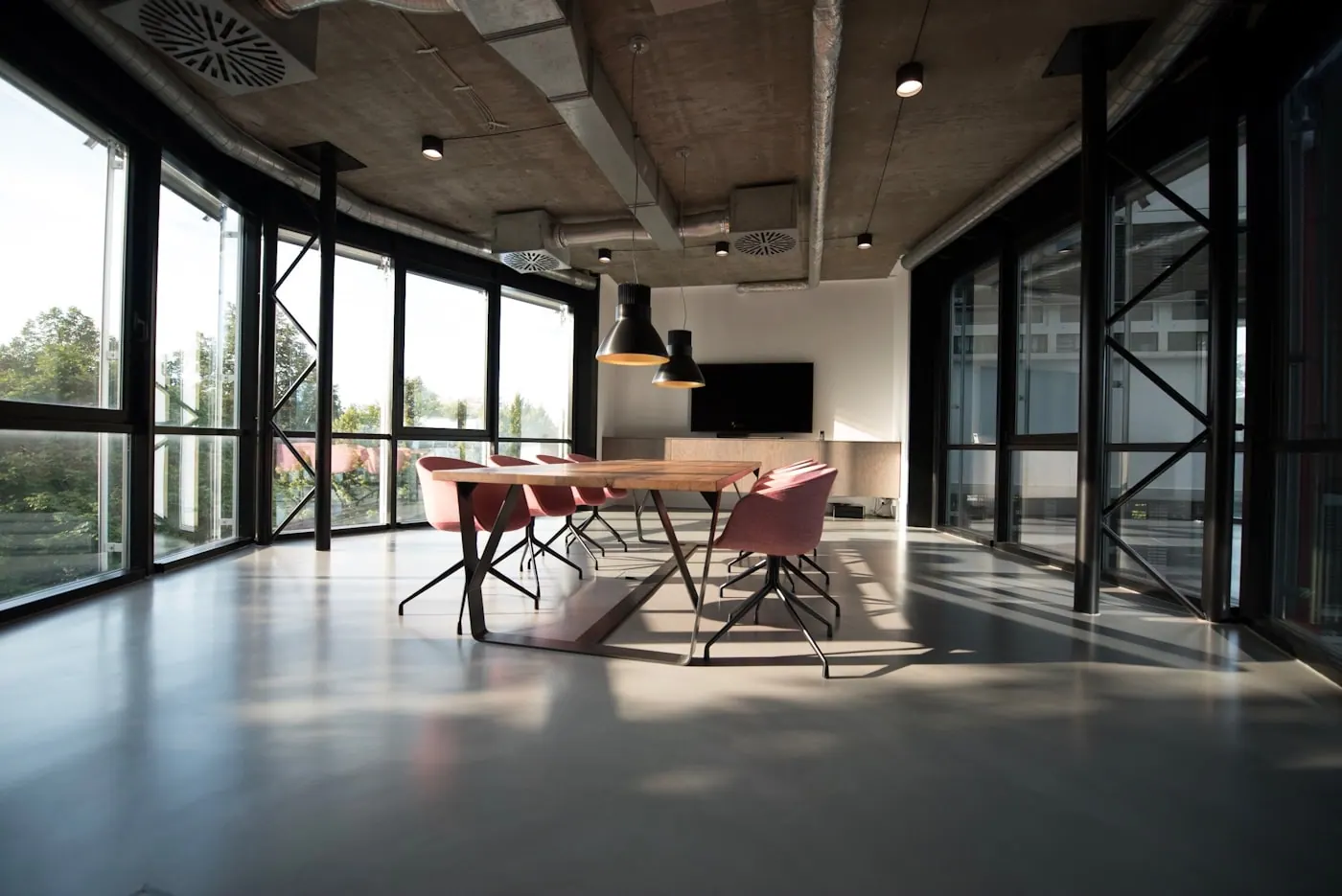 Bright corporate office interior