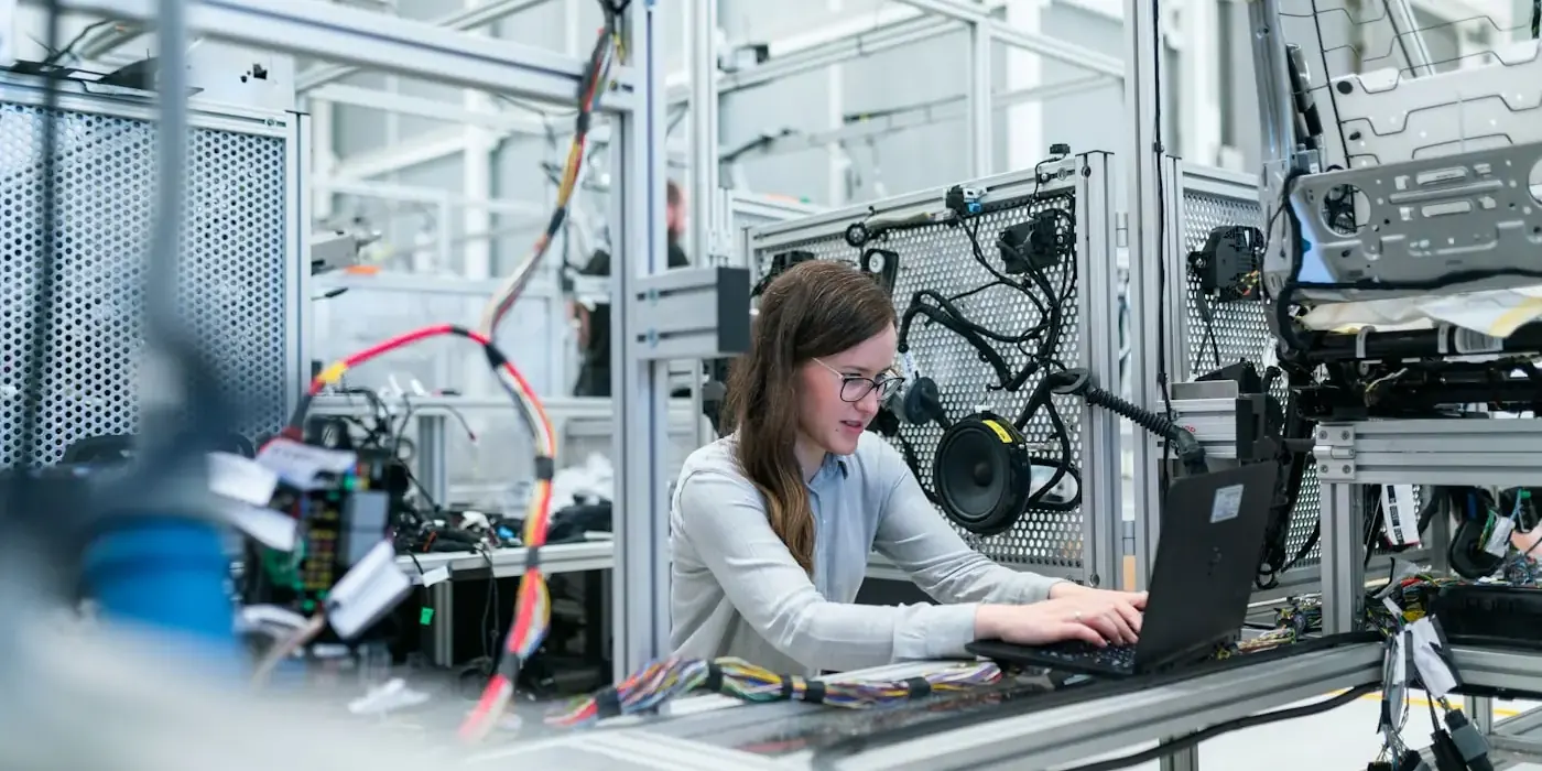 A developer building an AI application at a workstation