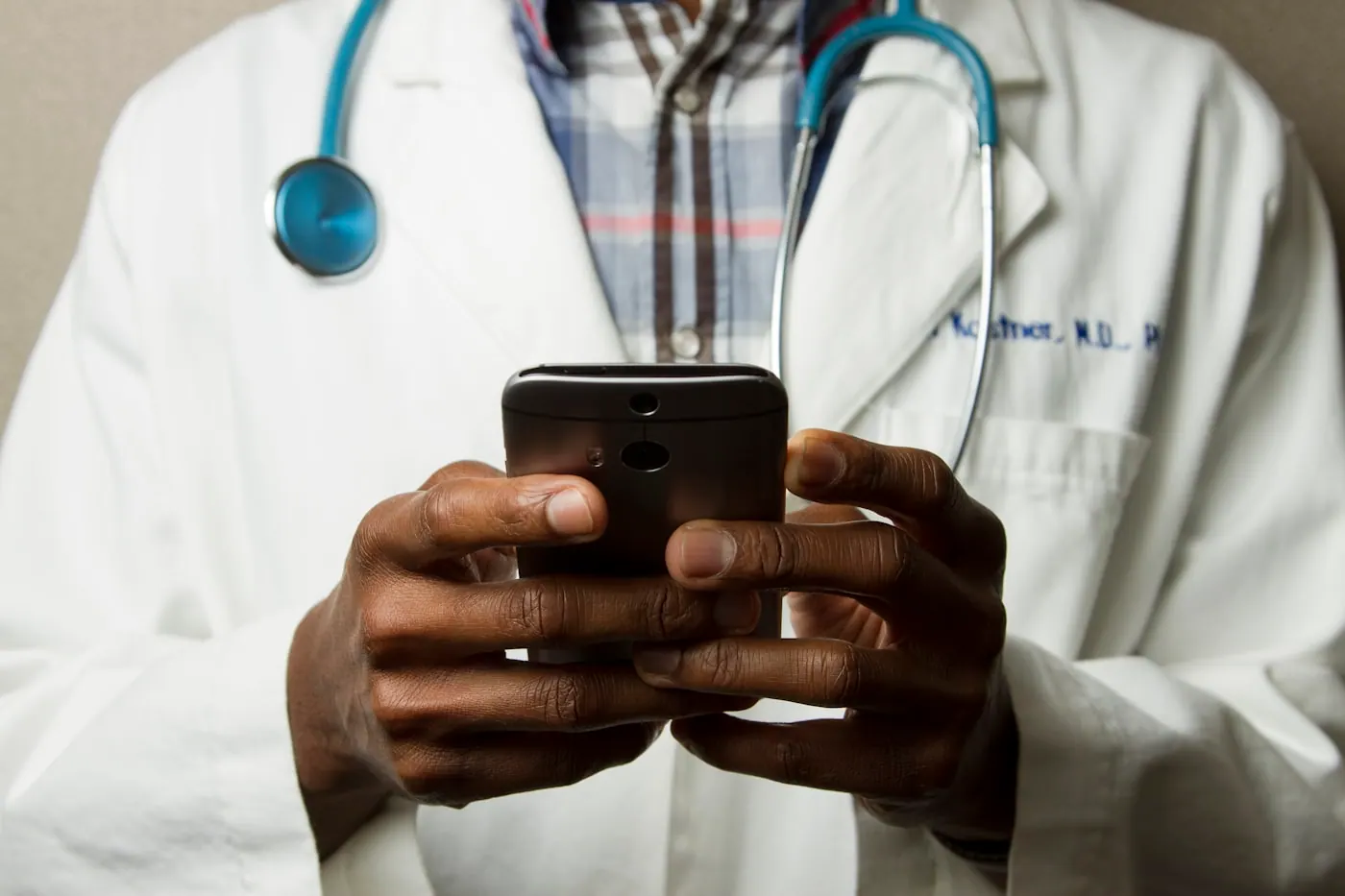 Healthcare professional using digital technology